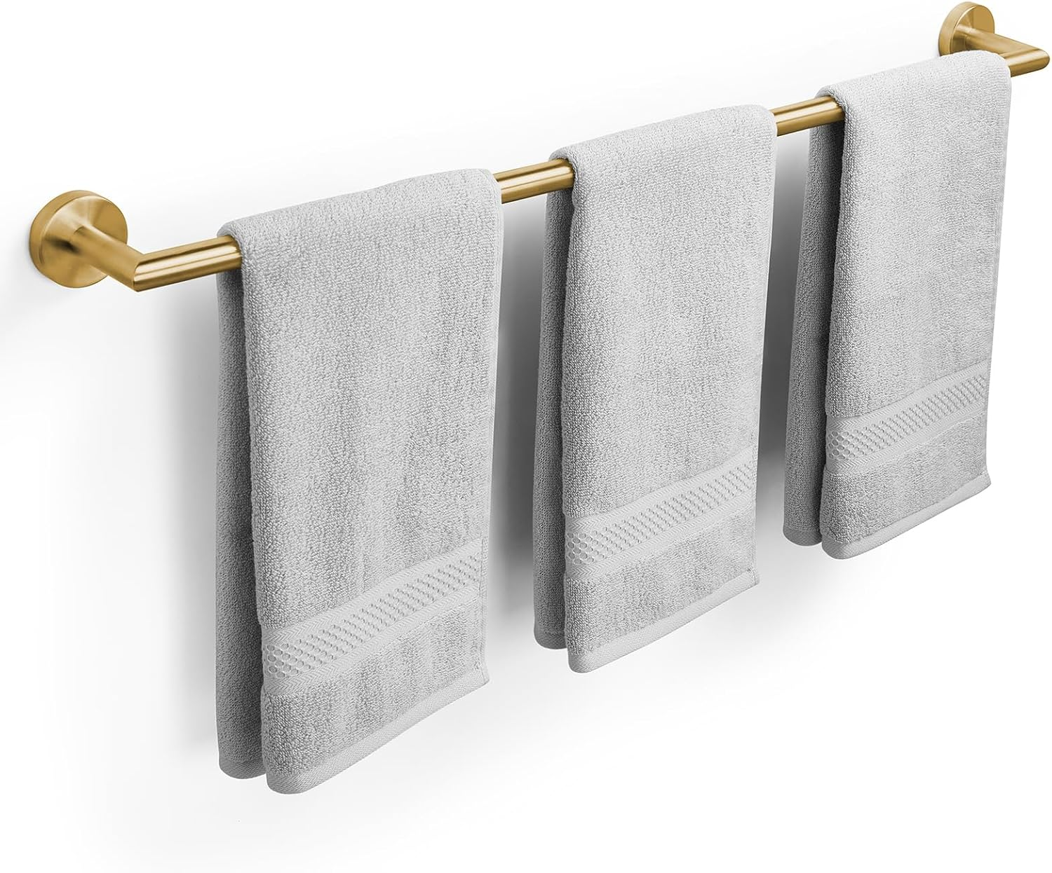 Bathroom Towel Bar 24 Inch Towel Rack Wall Mount Bath Towel Holder Modern Towel Rod Gold Bath Towel Hanger Stainless Steel Brushed Brass Bathroom Accessories Towel Rail Single Towel Bars Brushed Gold