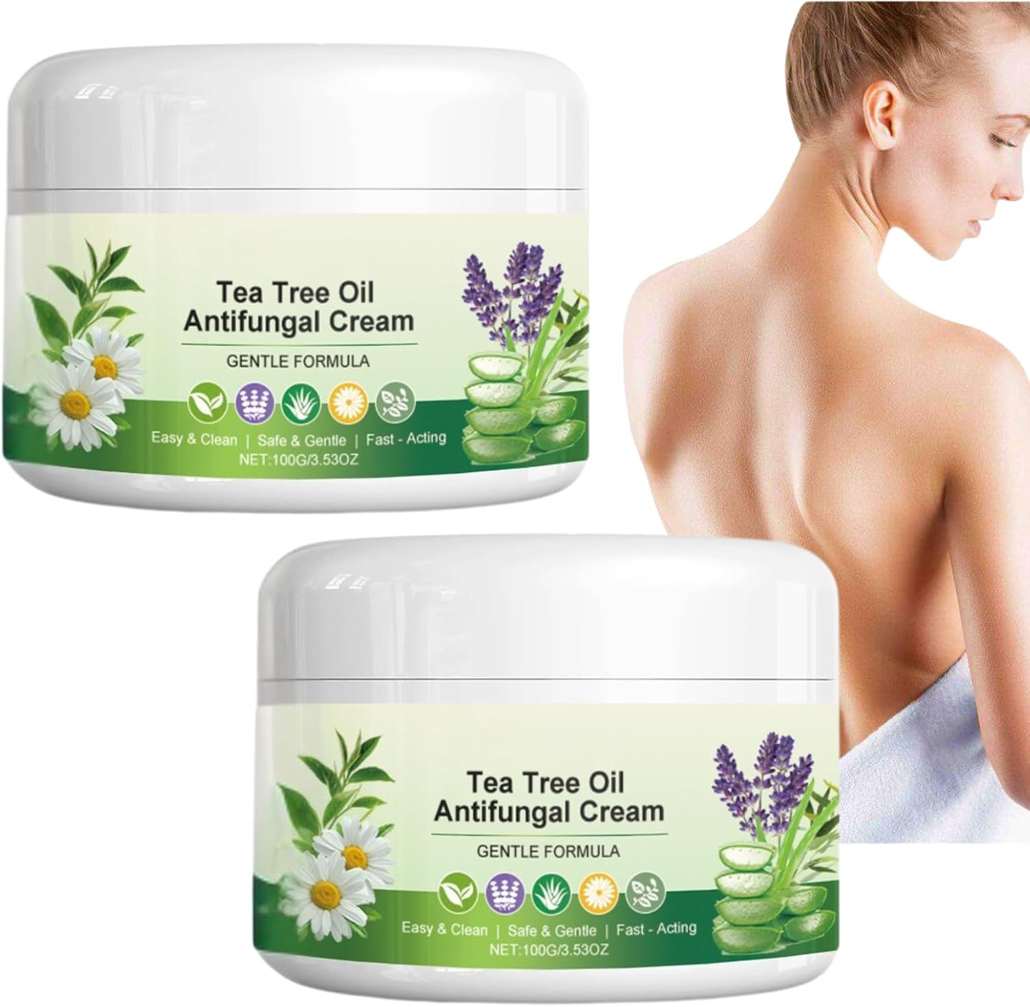 Tea Tree Oil Antifungal Cream, Soothing Moisturiser for Dry & Irritated Skin, Hydrating Foot & Hand Care with Natural Tea Tree Extracts for Men & Women (1Pcs)