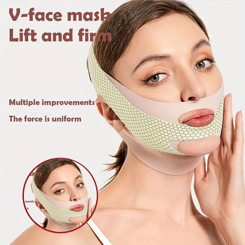 Chin Lifter for Double Chin,Face Lift Band,Breathable, Soft and Comfortable Lifting Mask for Women Remove Double Chin (Grey) image number 2
