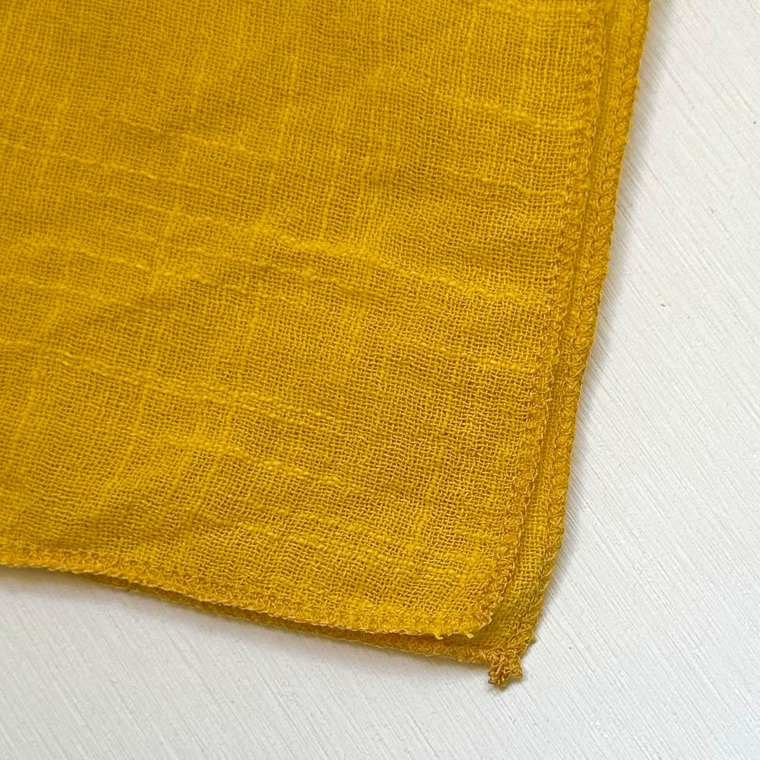 Generic Mustard Yellow 100% Linen Cloth Cotton Square Napkins, Set of 6, 40Cm X 40Cm | Wedding Shower Bridal Event Styling Table Decor |