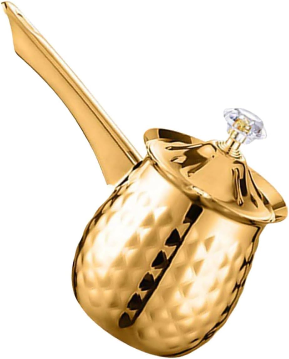 TOYANDONA Vintage Turkish Coffee Pot 600Ml Metal Cezve Espresso Coffee Brewer Small Golden Turkish Tea Kettle for Home and Travel