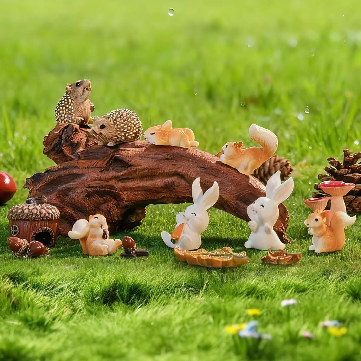 Verdantvibes Fairy Garden Accessories Kit &ndash; 15-Piece Miniature Woodland Decor with Pinecone House, Mushroom & Gift Box &ndash; Fairy Garden Figurines for Indoor Outdoor Fairy Garden Decorations image number 5
