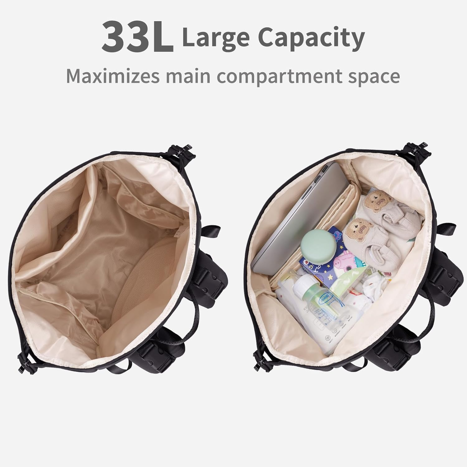 CEI-CEI Neoprene Diaper Bag Backpack with Changing Pad, Large Newborn Baby Maternity Bags Travel Tote with Insulated Pockets image number 5