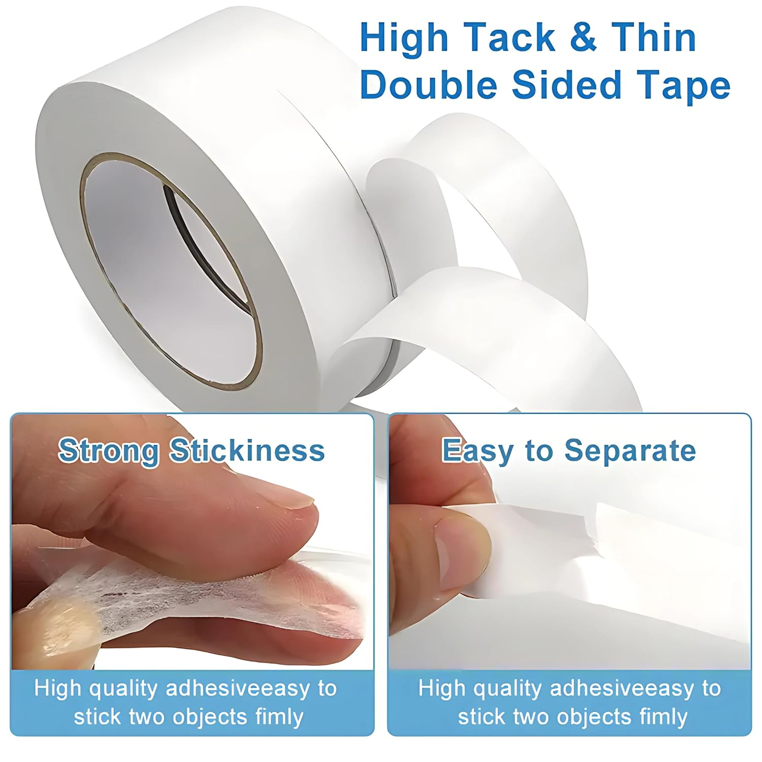 Auzziestar 12Mm X 60M Double-Sided Fabric Tape, Clear No-Sew Adhesive Hemming Tape for Walls, Rugs, Floors, Clothing, Arts, Crafts, Fabric, and Scrapbooking image number 4