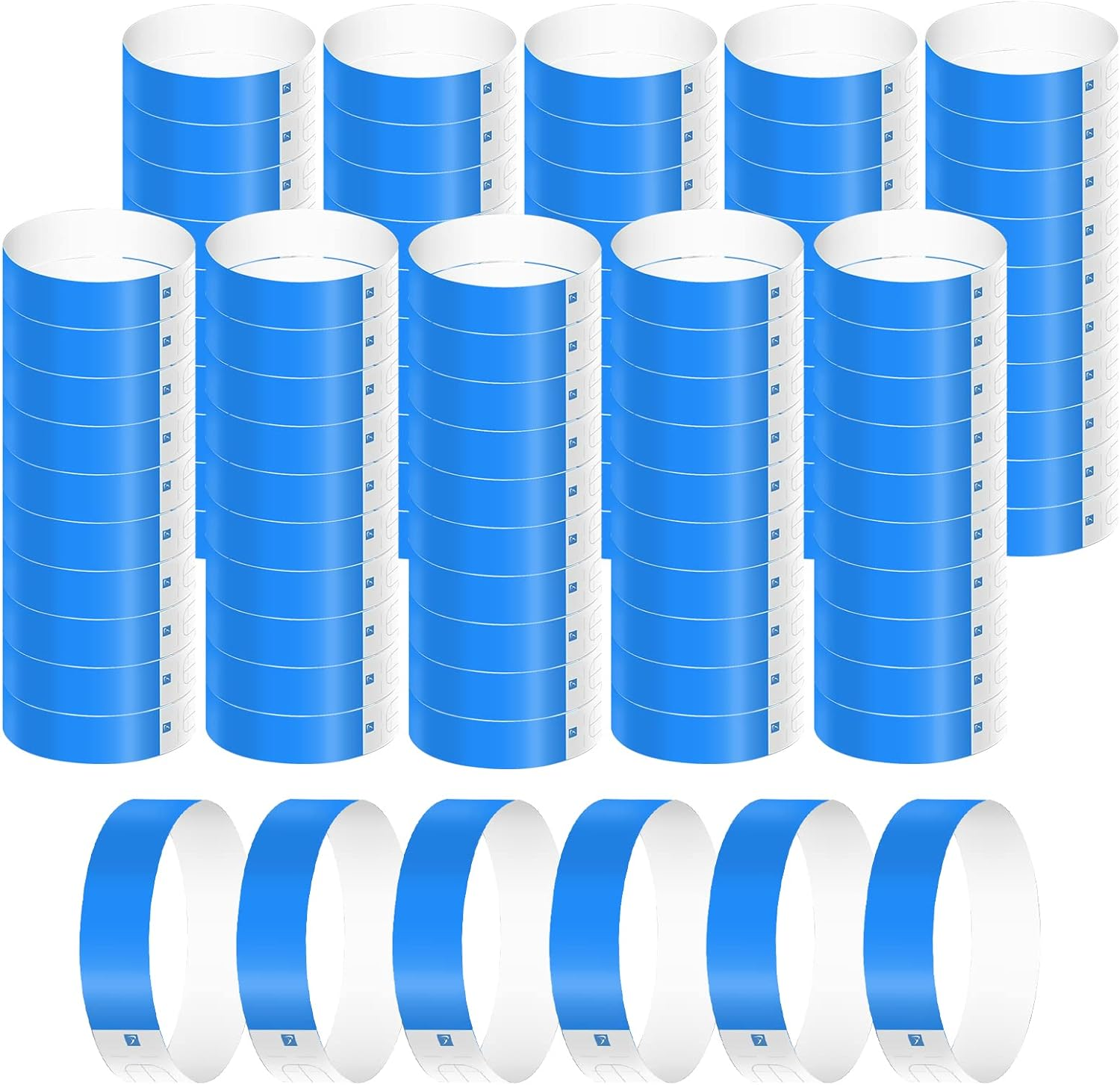 KINBOM 1000Pcs Neon Wristband, Waterproof Paper Wristbands for Events Entrance Wristbands Paper Bracelets for Events Parties Music Festivals Concerts Contests (Blue)