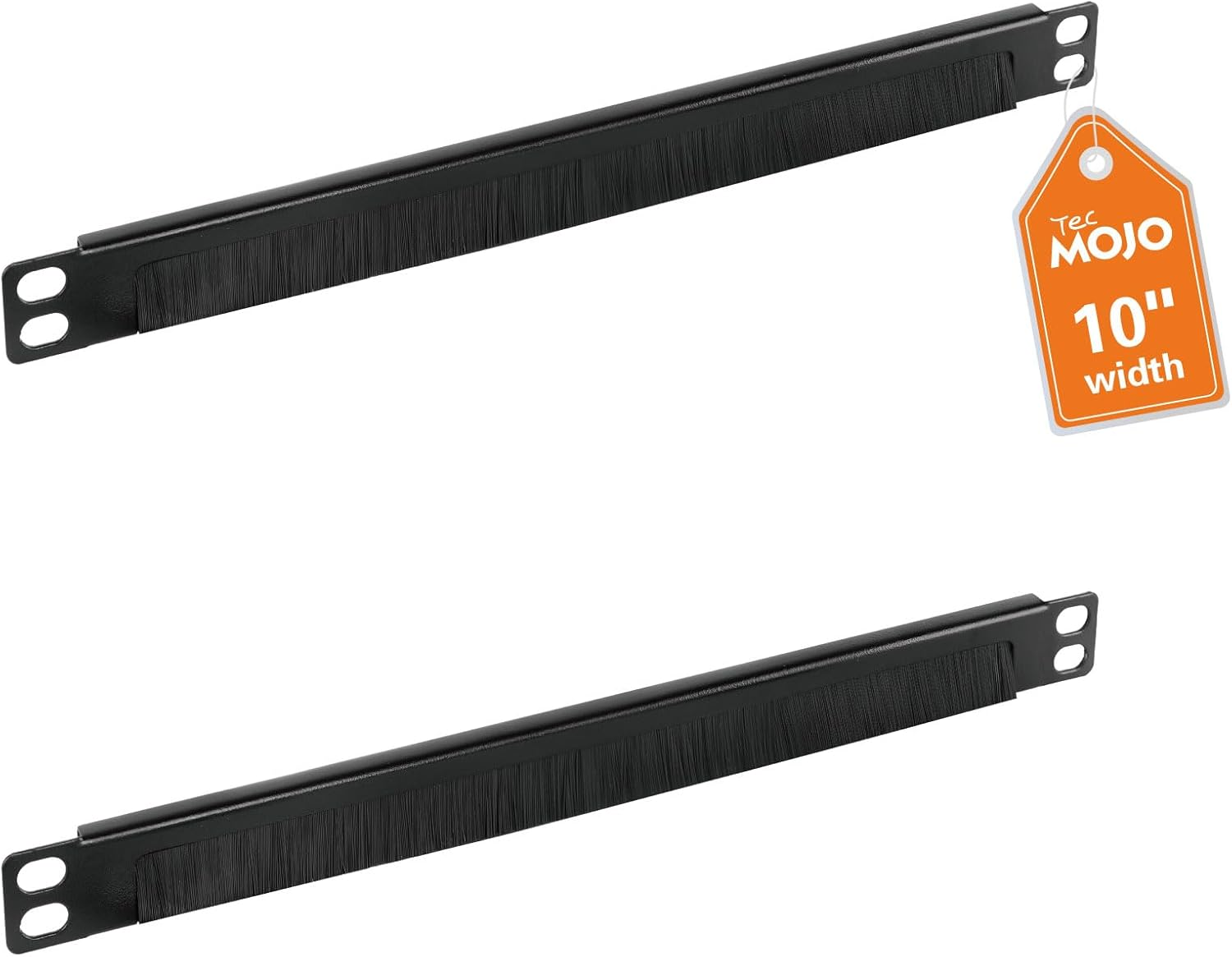 Tecmojo 2 Pack 0.5U Brush Panel 10 Inch Rack Mount Cable Management Panel with Brush Strip for Cable Entry for 10'' Server Rack or Network Cabinet