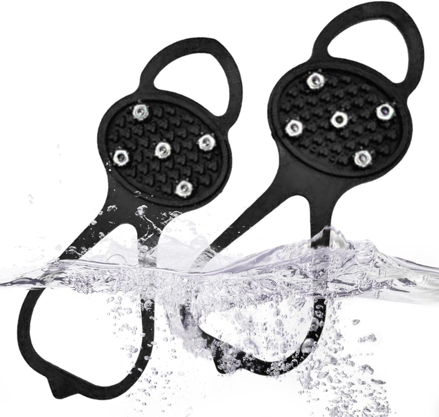 Gripper Spikes | Boot Spikes for Snow and Ice with 5 Tooth, anti Slip Rubber Grips Spikes Ice Cleats Snow Grips Ice Fishing Gear for Shoes And