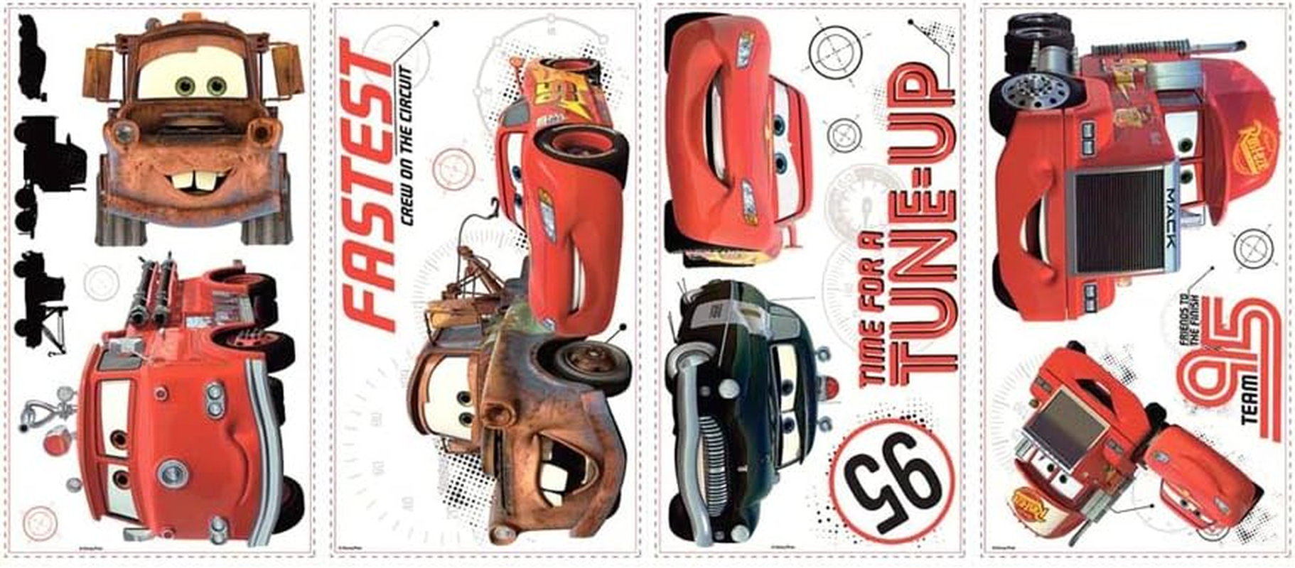 Roommates Disney Pixar Cars Friends to the Finish Wall Decal, Multicolour