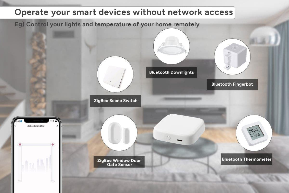 Kogan Smarterhome&trade; Bluetooth and Zigbee Wireless Gateway - KAGTWYBTZBA image number 3