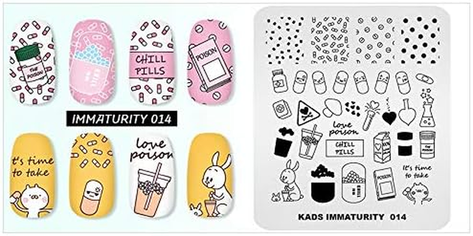 KADS Stamping Plates Manicure Template Nail Art Image Stamp Cute Rabbit Nail Design Tools (IM014) image number 6