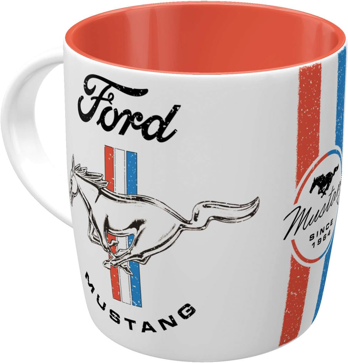 Ford Mustang Pony German Made Barrel Shaped Ceramic Coffee Mug Cup image number 1