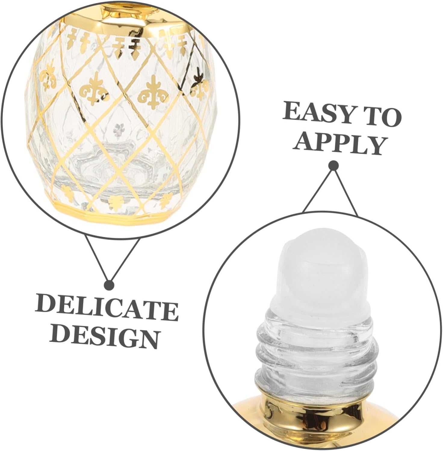 4Pcs Empty Glass Perfume Bottle Roller Alloy Cap Essential Oil Bottle for Aromatherapy and Household Use image number 4