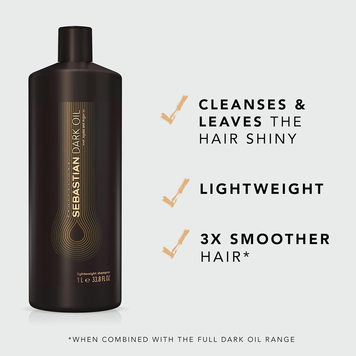 Sebastian Dark Oil Lightweight Shampoo for Unisex 33.8 Oz Shampoo image number 5