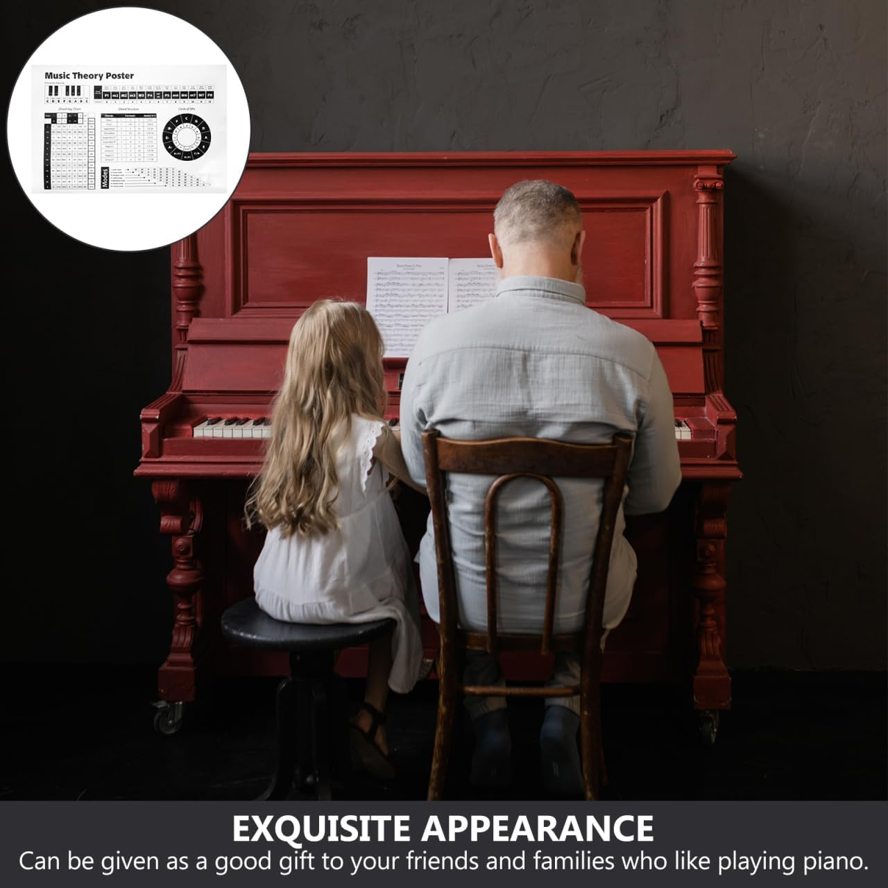 Piano and Guitar Chords Poster - Educational Music Chart for Classroom Decor - Musical Theory Learning Tool - 23.6 X 15.7 Inches - Assorted Colors - Matte Paper image number 6