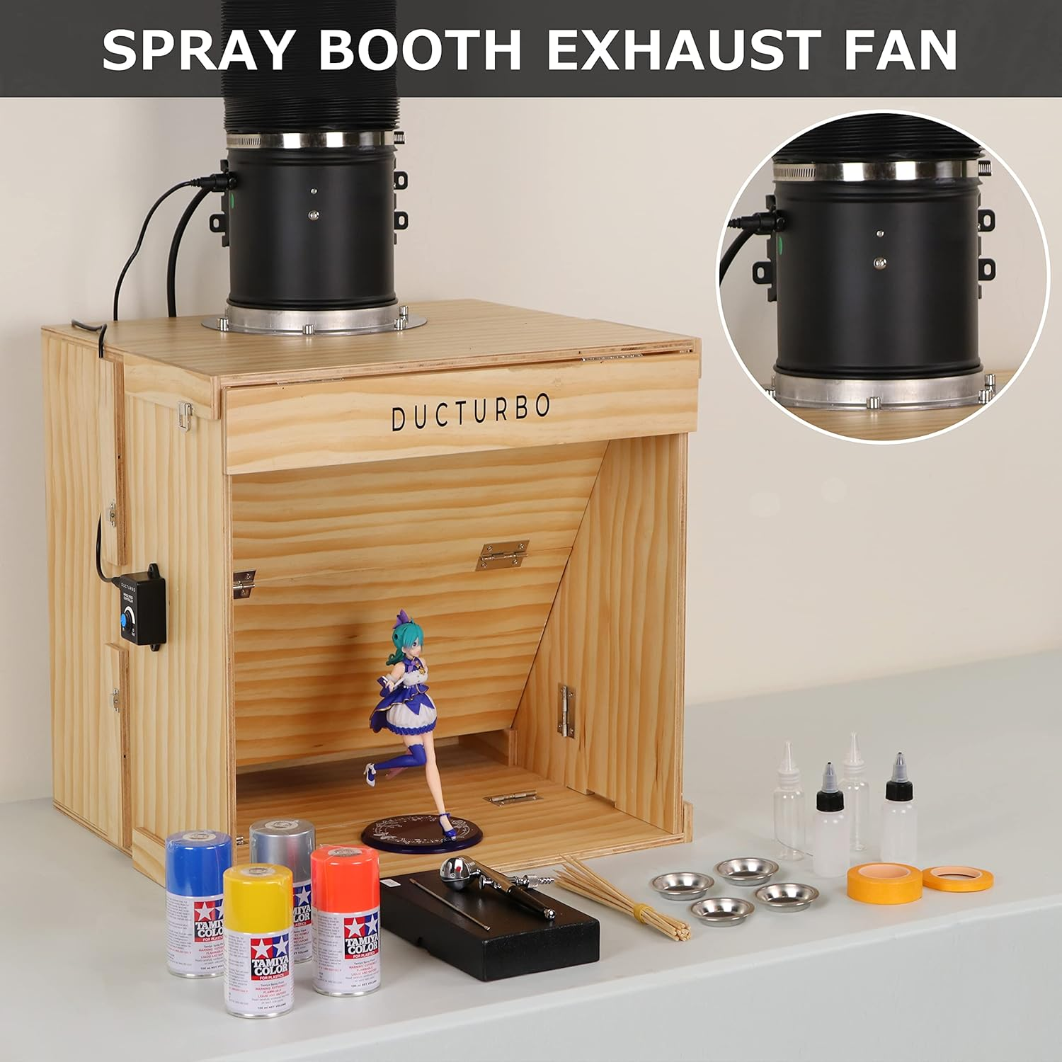 6 Inch Inline Duct Fans, 350 CFM Ventilation Exhaust Fan Ideal for Indoor Heating Cooling Transfer or Grow Tents Air Boosting, with Variable Speed Controller image number 3