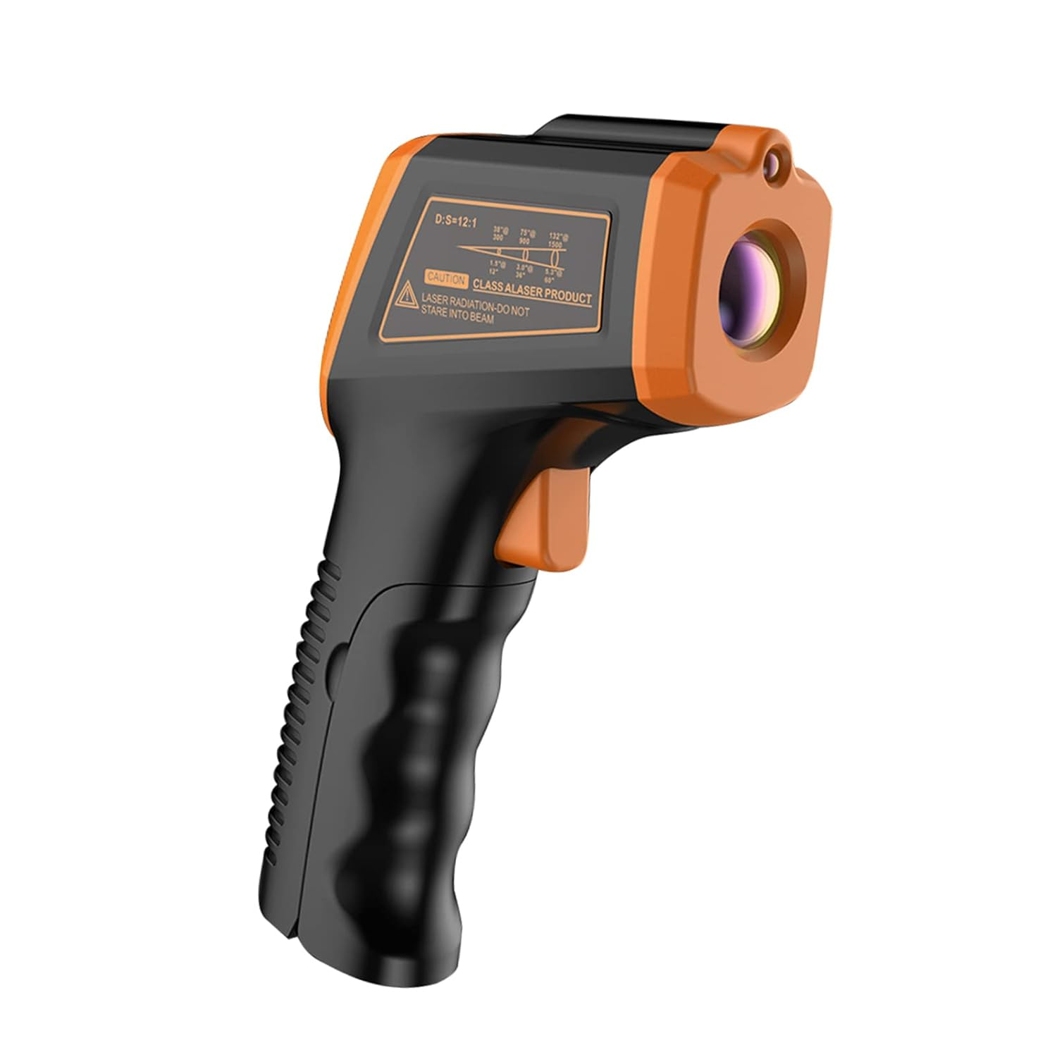 Infrared Thermometer, Non-Contact Digital Industrial Temperature Gun -58&deg;F to 1112&deg;F (-50&deg;C to 600&deg;C) with LCD Display,Orange image number 1