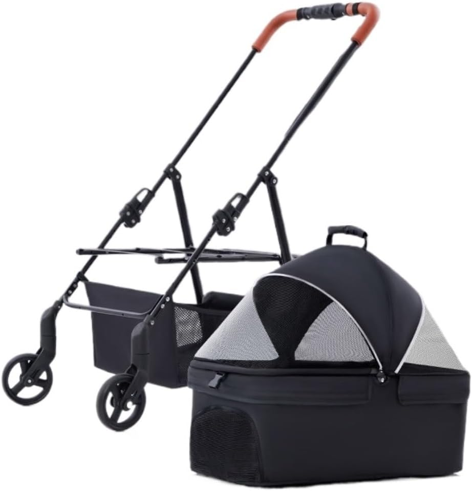 Pet Stroller Dog Stroller Cat Stroller Folding Pet Stroller, up to 44Lbs Dog Folding Stroller, 4 Wheels Dog Cat Puppy Stroller for Medium Small Pet Dog Pram Dog Cat(Color:Blue)