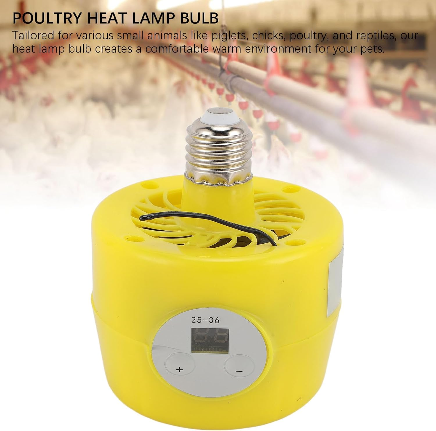 Chicken Coop Heater, Timing Heat Lamp for Chickens, Smart Efficient Heating Function Chicken Brooder Heater, Reptile Heating Lamp for Chicks Duck Dog Cats Poultry Pet
