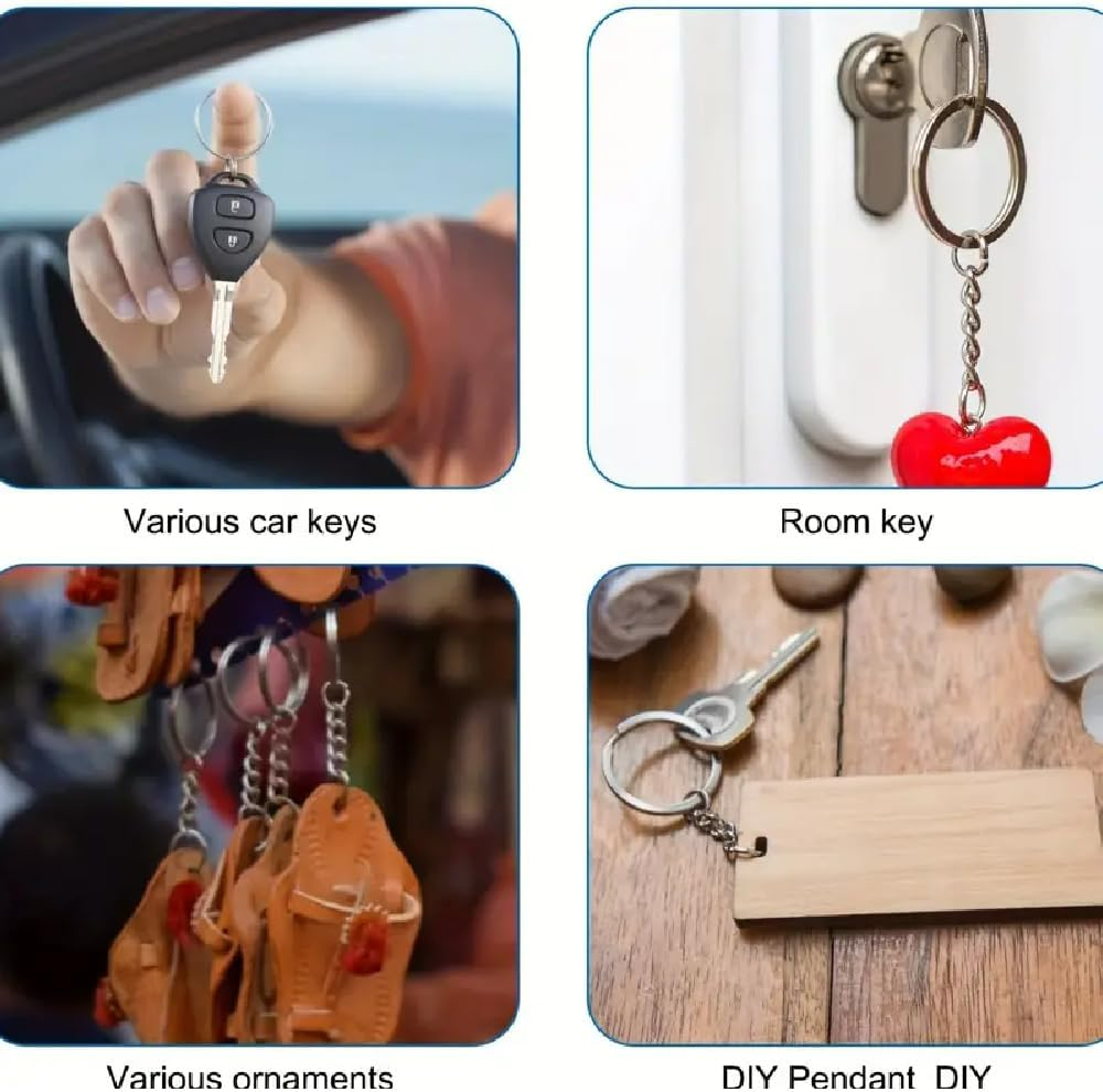 100Pcs 30Mm Sliver Key Chain Rings Kit, 50Pcs Keychain Rings with Chain and 50Pcs Open Jump Ring, for Keys, Crafts and Jewelry Findings Making (Silvery) image number 5