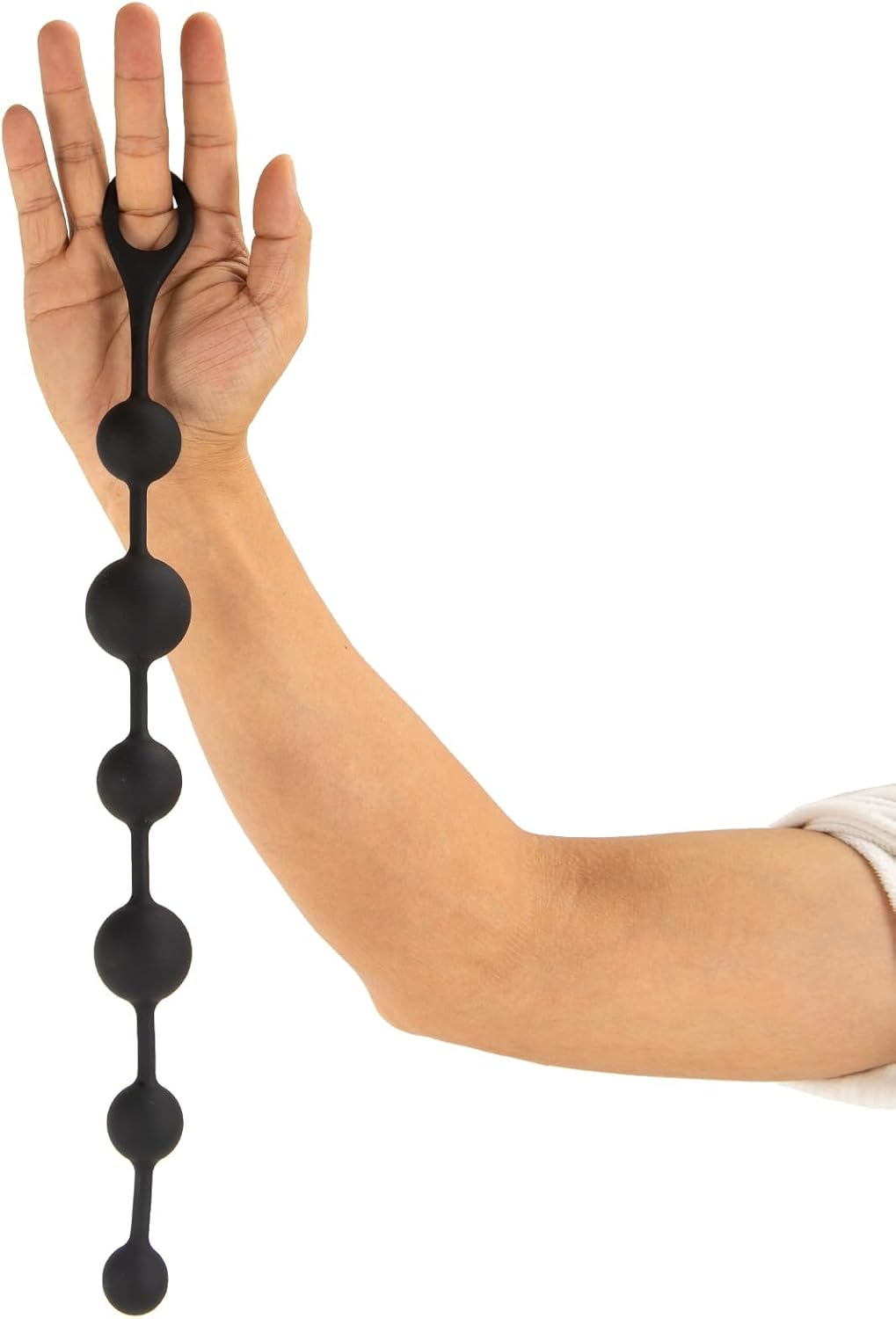 1 Pcs Anal Beads BDSM Gradual Size Increase Spherical Anal Plug Sex Toy,Safe Pull Ring a Pull Rod Cleanable Anal Toy,For Both Men and Women - Black image number 2