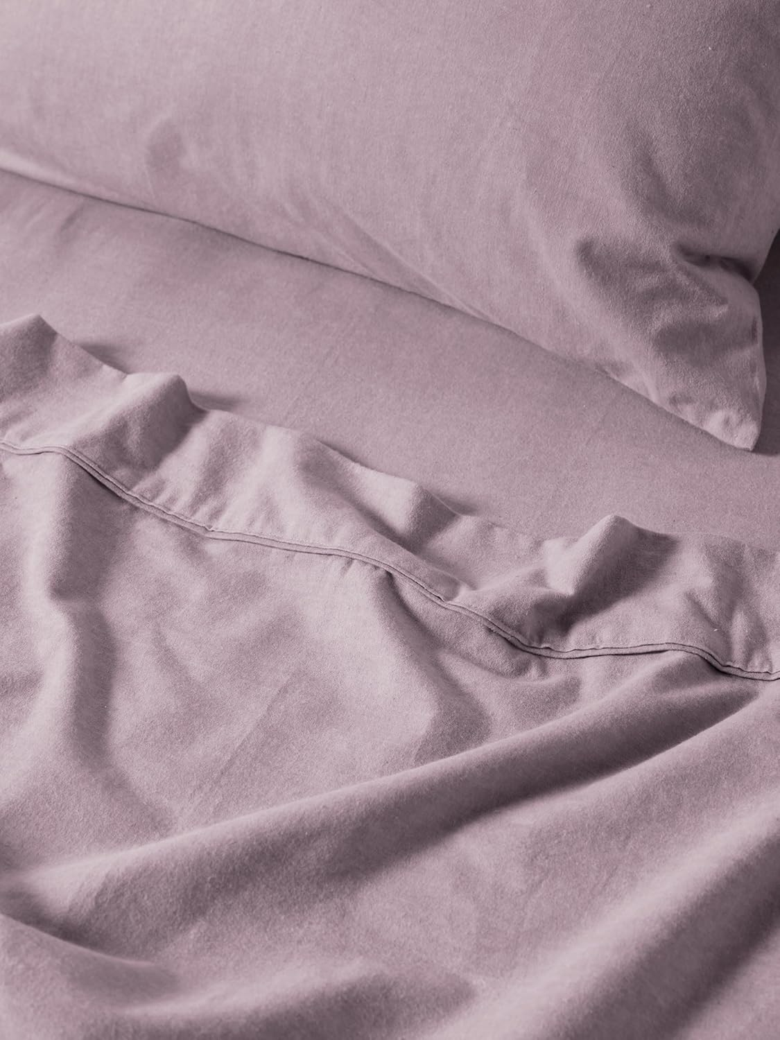 Linen House Flannelette Lavender Plain-Dyed Double Bed Sheet Set image number 4