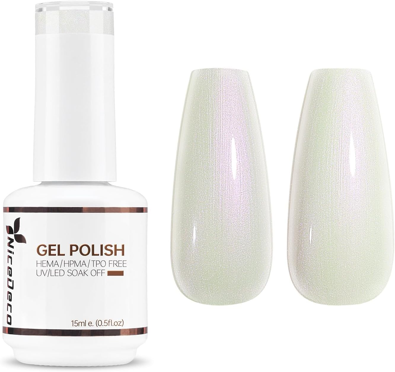 Nicedeco Hema Free Gel Nail Polish Cruelty Free Vegan 1 Pcs 15Ml Pearlescent Gel Polish Soak off LED U V Gel for Nail Art Manicure Salon DIY - 001