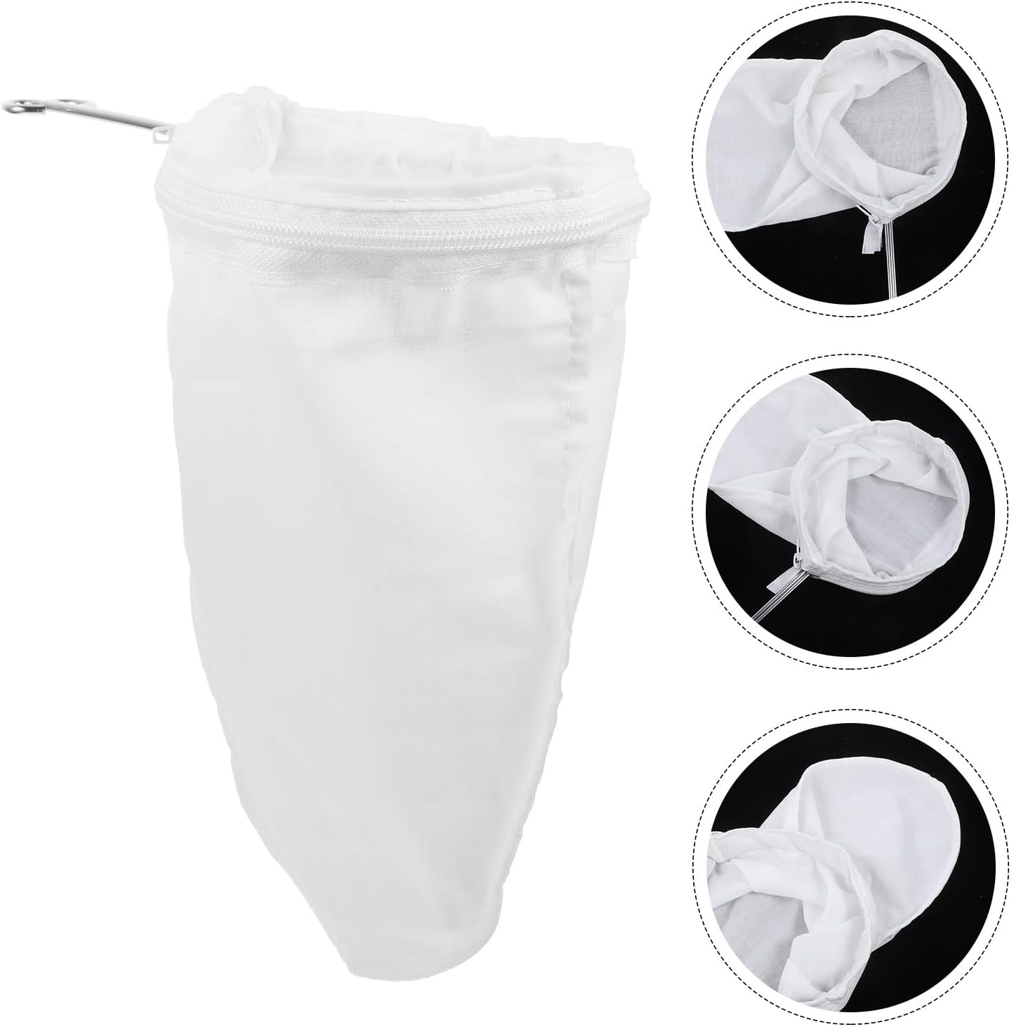 NUOBESTY Tea Filter Bag with 13Cm Steel Ring Fine Mesh Milk Tea and Coffee Strainer Pouch for Loose Leaf Brewing Reusable and Coffee Filter for Home and Caf&eacute; Use image number 5