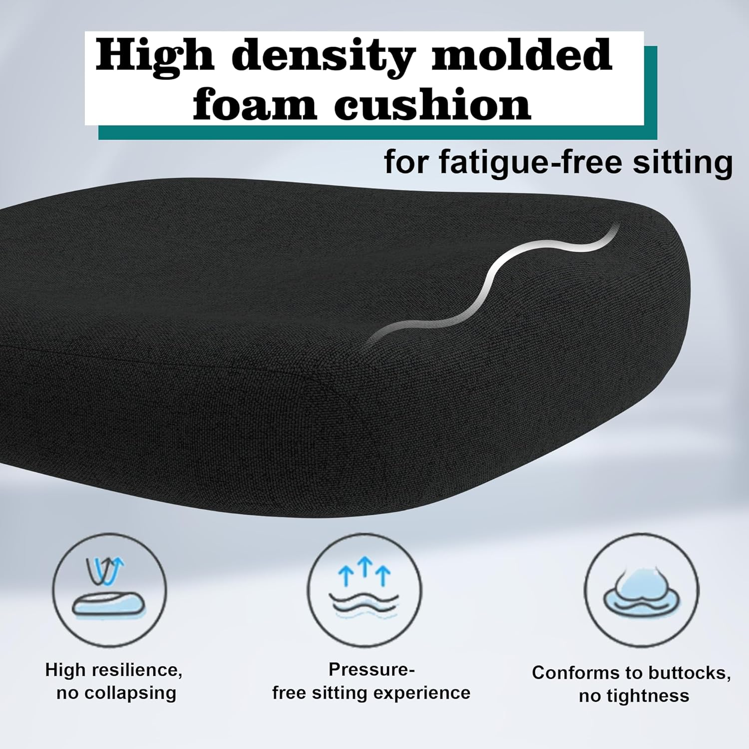 FOKESUN Ergonomic Office Chair, High Back Mesh Desk Chair with Thick Molded Foam Cushion, Coat Hanger, Adjustable Headrest, Lumbar Support, Tilt & Lock Function - Task Chair (All Black)