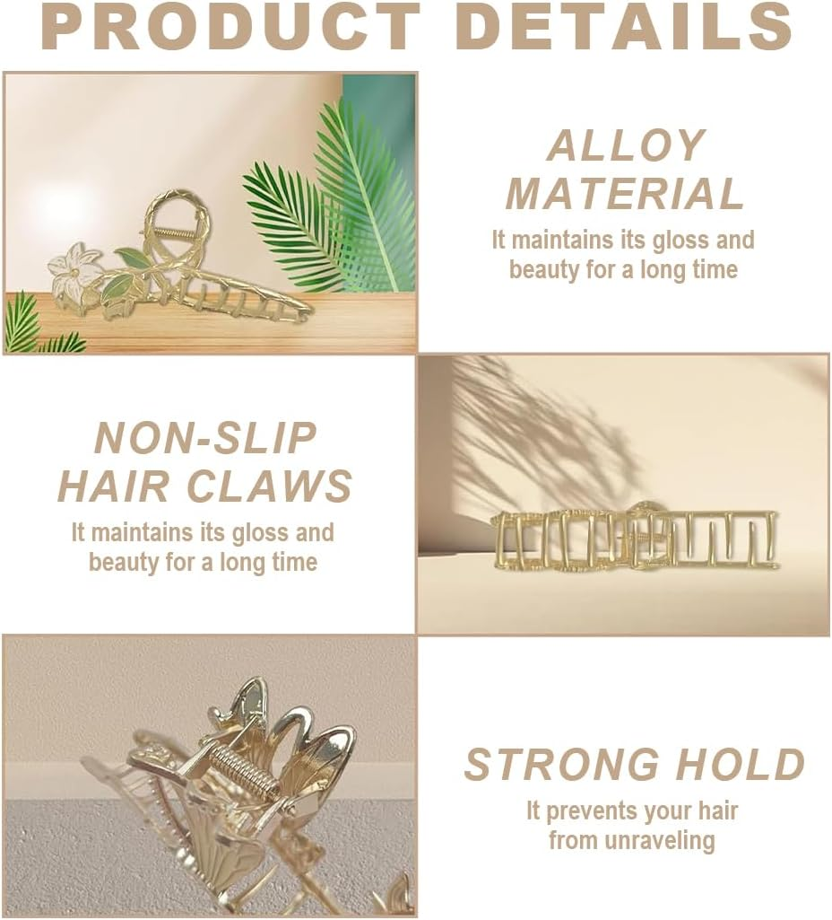 Bangbobi Set of 3 Flower Hair Clips for Women - Large Hair Clip for Thin and Thick Hair - Vibrant Hair Clip Flower Suitable for Any Occasion image number 1