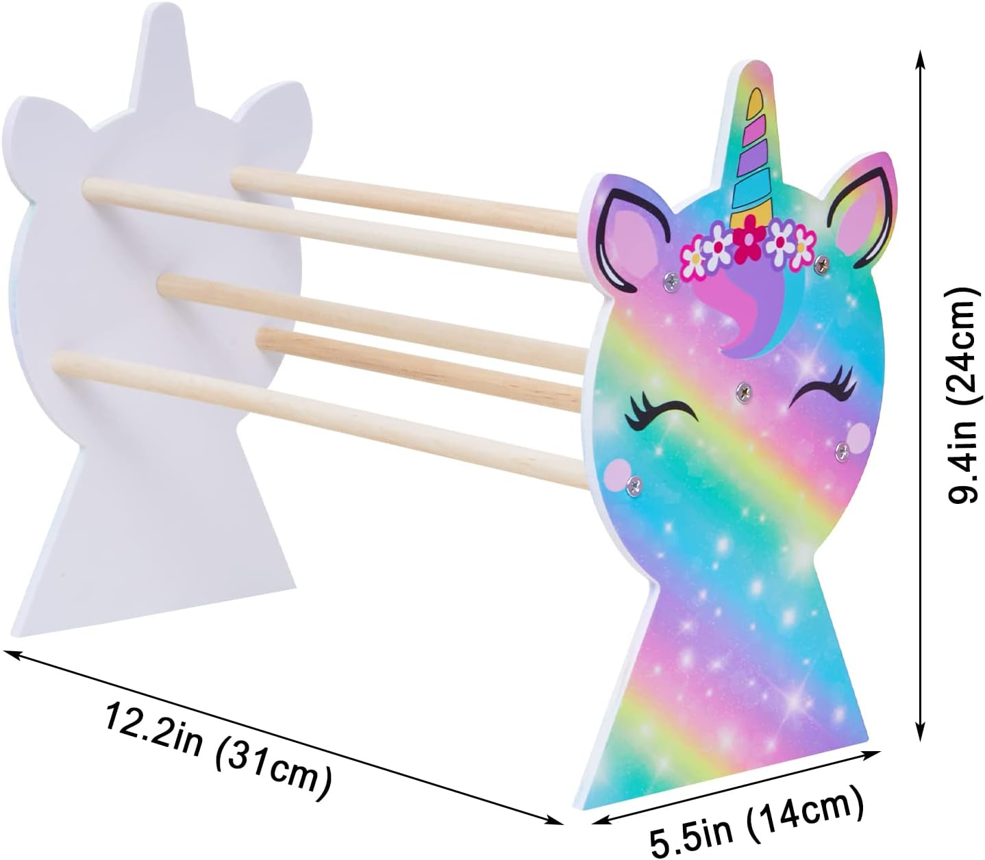 Basumee Girls Headband Holder Organizer Hair Hoop Headband Display Stand Unicorn Hairband Stand Organizer Headband Storage Home Room Decors for Girls, Rainbow