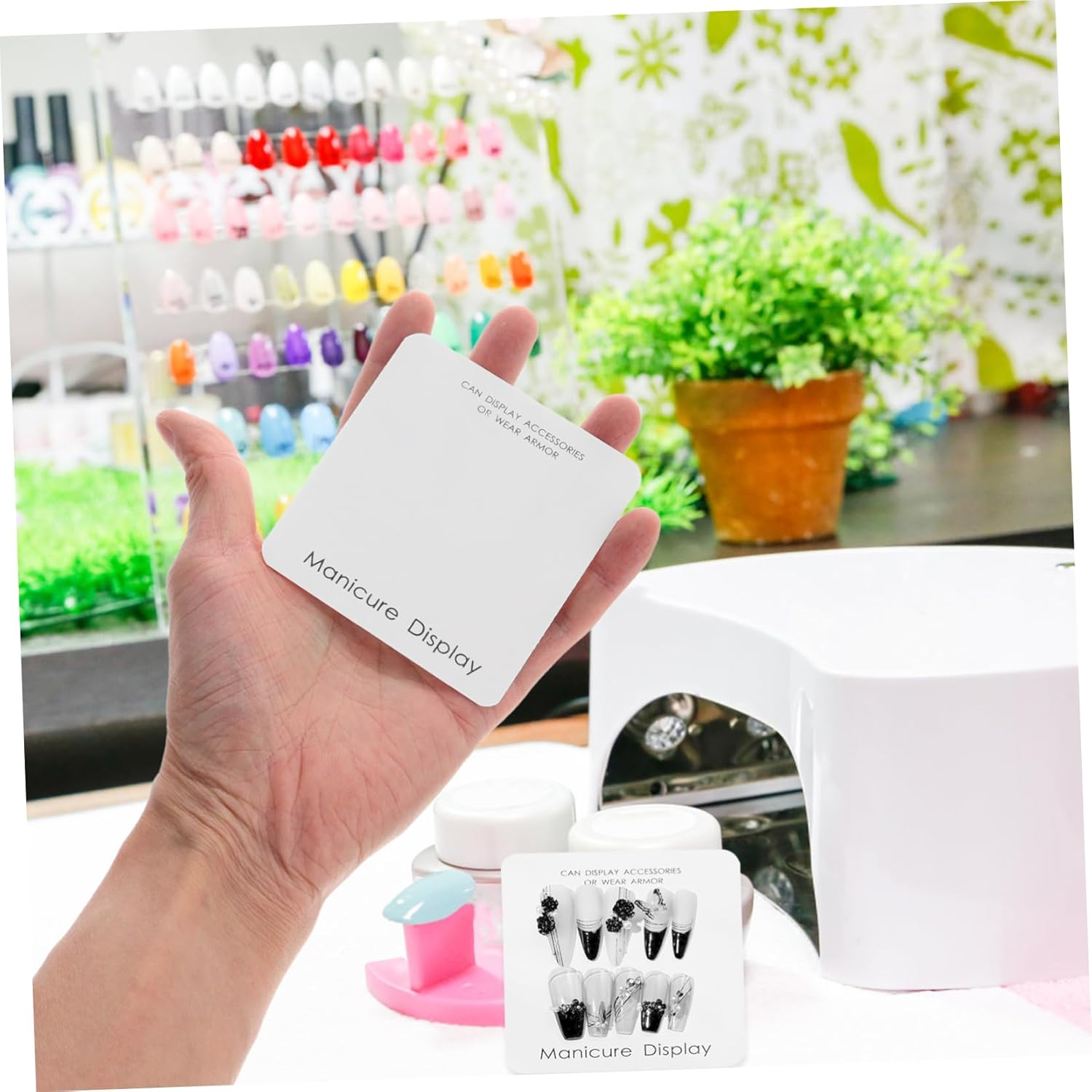 LOLIPPYY 40Pcs Nail Art Storage Card Nail Tips Display Cards Manicure Showing Board Organizer Makeup Storage Organizer image number 5