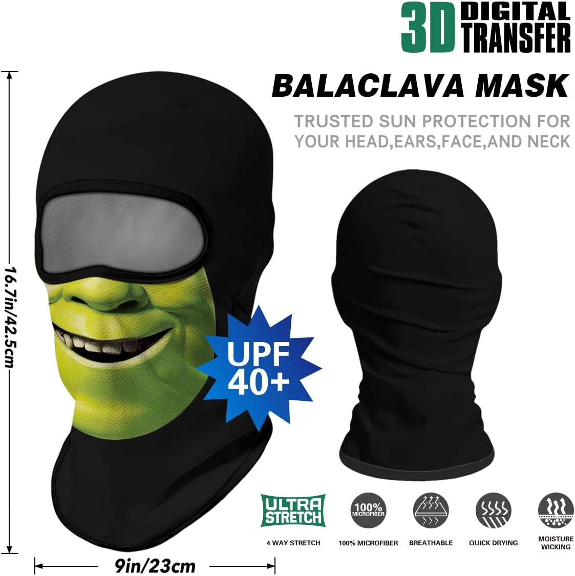 Shopiness Unisex 3D Winter Balaclava for Adults Face Cover for Motorbike, Cycling, Sports, Hiking, and Outdoor Activities, Classic Design, One Size Fits All - Movie Characters image number 2
