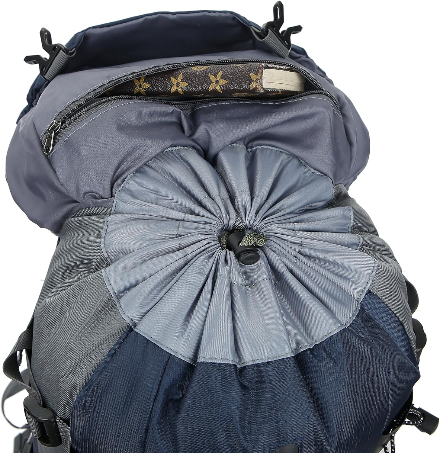 Wonenice 50L(45+5) Waterproof Hiking Backpack - Outdoor Sport Daypack with Rain Cover - Army Green image number 7