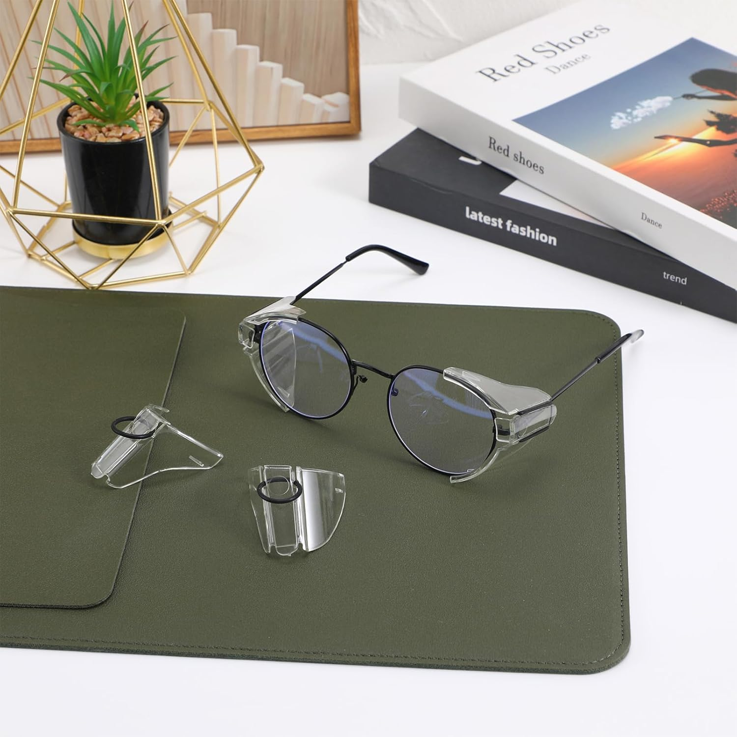 Ipetboom Eye Glasses Side Shields: 2 Pairs Safety Glasses Side Shields, Side Shield Glasses Side Shields for Glasses Safety Glasses Side Guard, Glasses Side Shield Flap for Safety Glasses image number 4