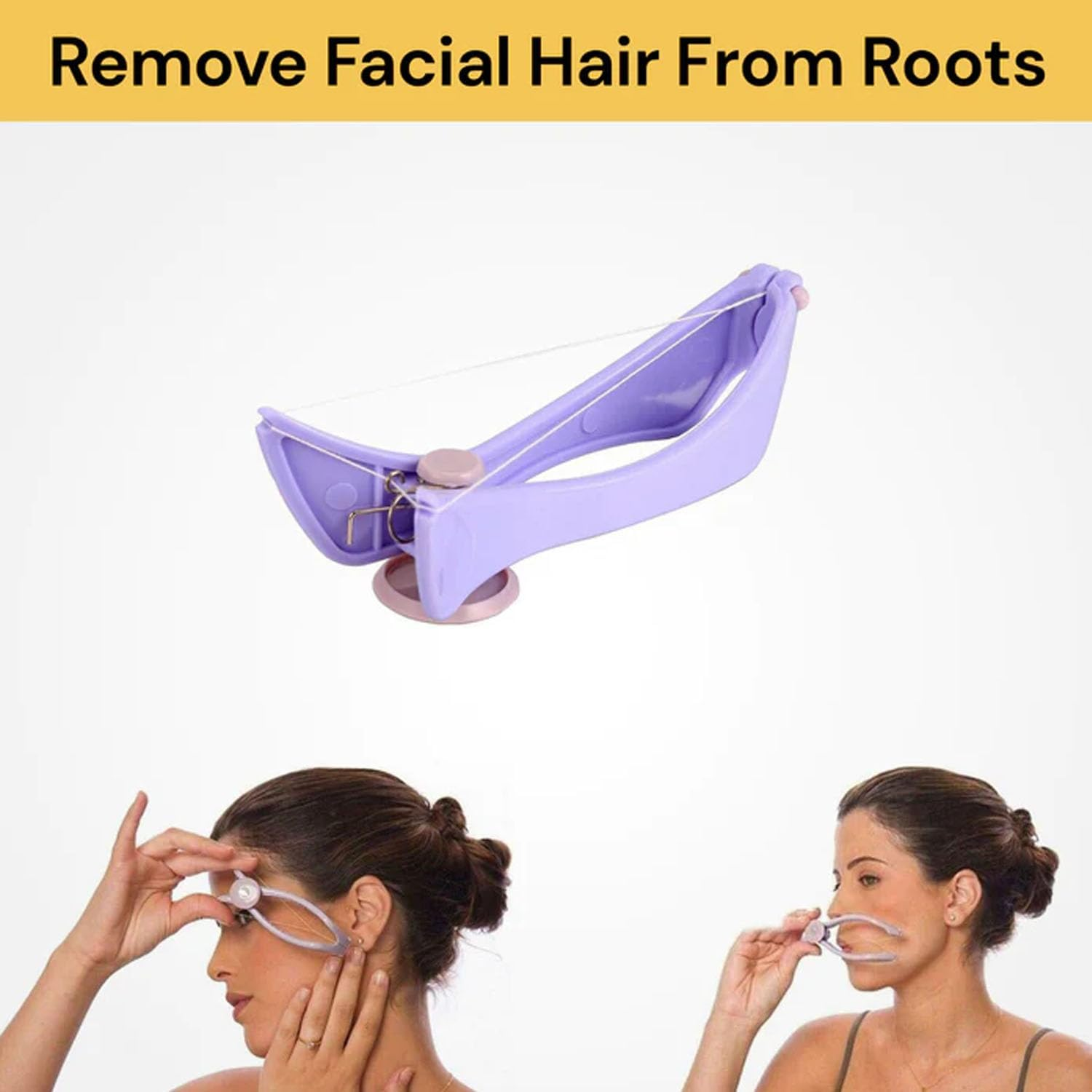 EZONEDEAL Eyebrow Face and Body Hair Threading and Removal System Tweezers for Eyebrows, Threading Tool, Threading Machine for Women, Threading Epilators for Women (Purple)