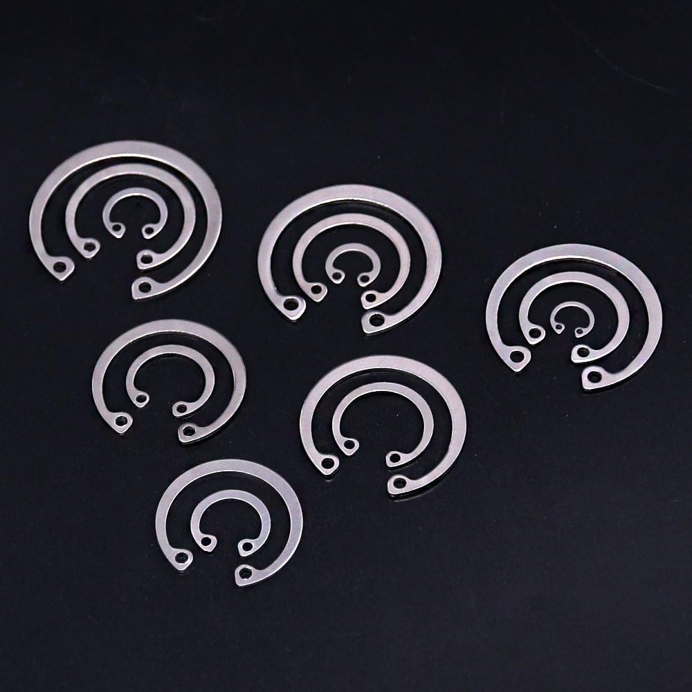 Hilitchi 200-Pcs [15-SIZE] Internal Circlip Snap Retaining Clip Ring Assortment Set - 304 Stainless Steel image number 6
