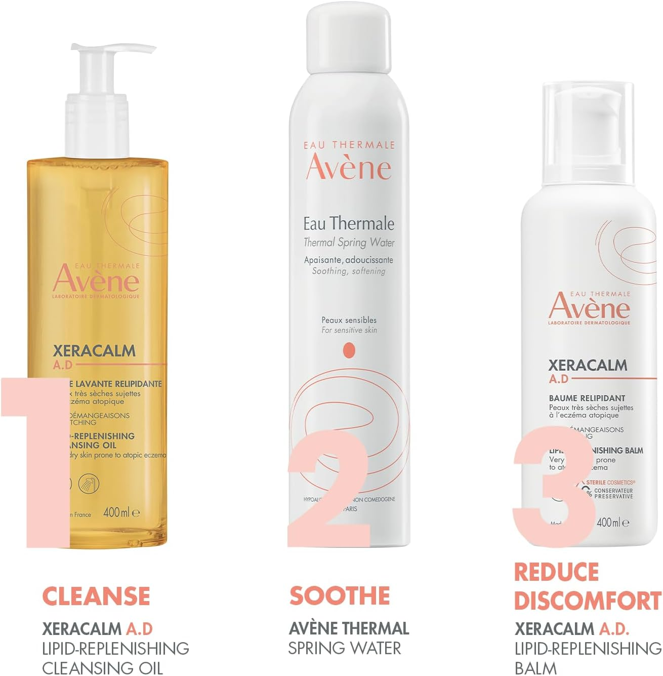 Eau Thermale Av&egrave;ne Xeracalm A.D Balm 400Ml - Moisturiser for Eczema-Prone Skin, for Severe Dryness, Paraben Free, Fragrance Free image number 3