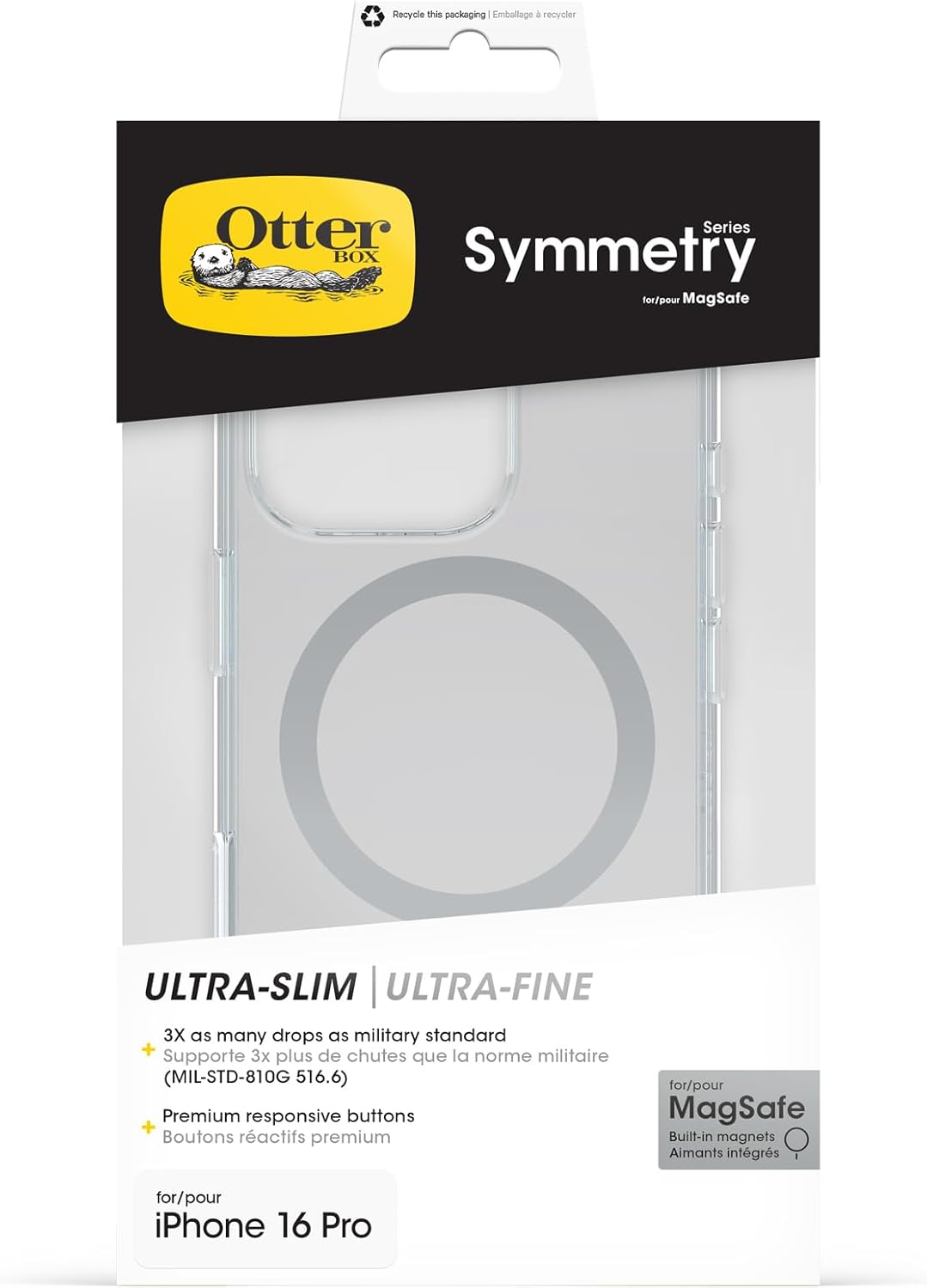 Otterbox Symmetry Clear Camera Control Premium Iphone 16 Pro Case, US Military MIL Standard image number 3