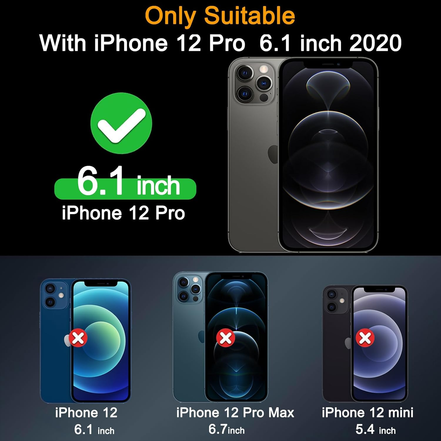 Milomdoi 3 Pack Screen Protector for Apple Iphone 12 Pro with 3 Pack Tempered Glass Camera Lens Protector, Ultra 9H Accessories, Case Friendly, Mounting Frame, 2.5D Curved, Transparent