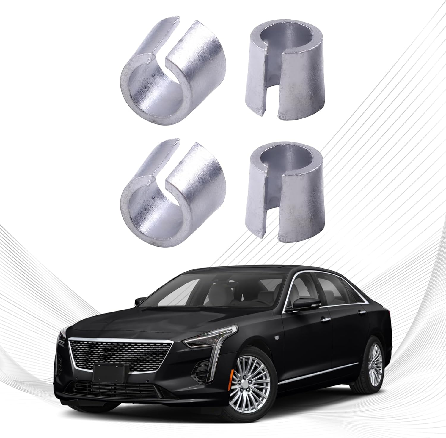 2 Pairs Battery Terminal Shims Battery Post Shims, Car Battery Terminal Converter Post Adaptor for Anode Cathode Sleeves Battery Negative & Positive Post Shim Lead for Most Car image number 5