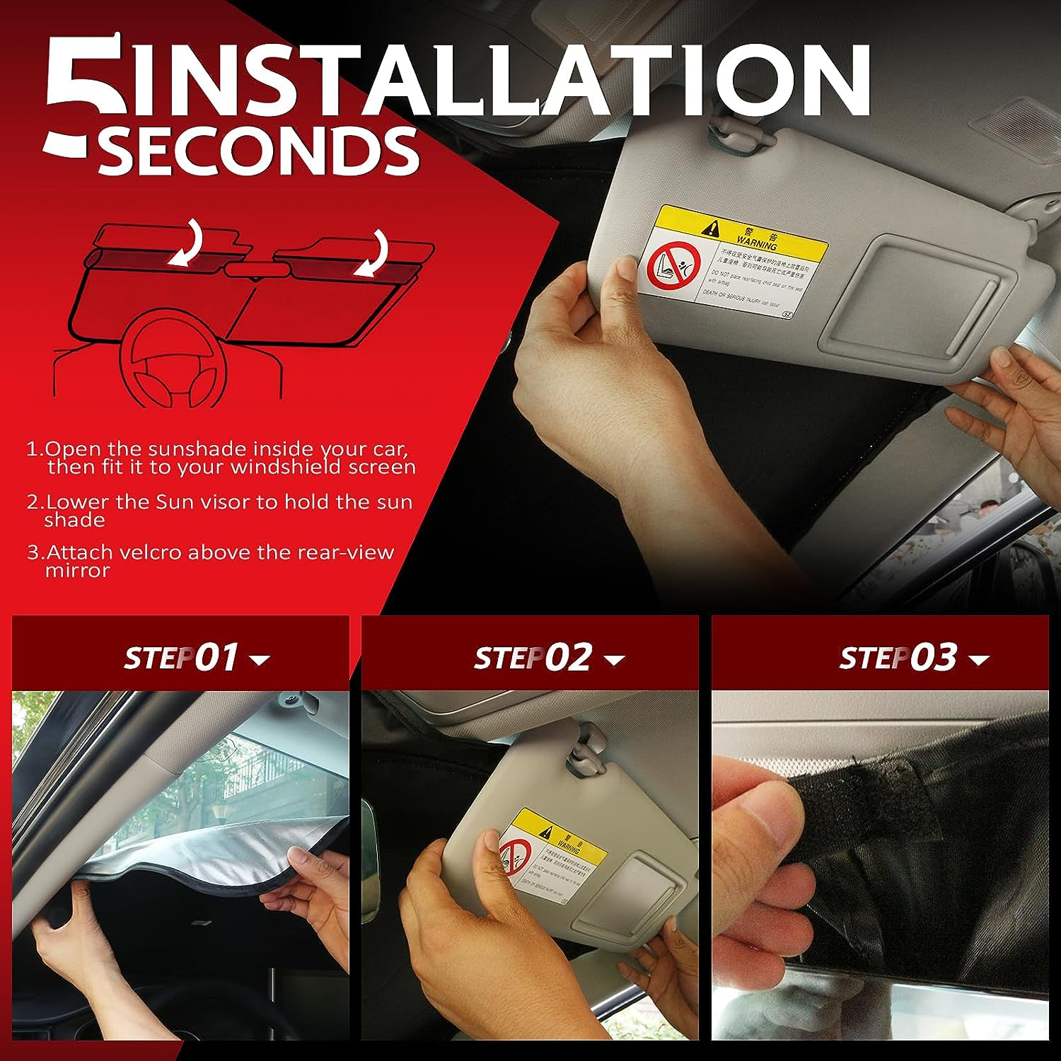 KAYZT Windshield Sun Shade for 2019-2024 Subaru Forester SUV Foldable Sunshade Front Window Custom Fit Car Accessories image number 1