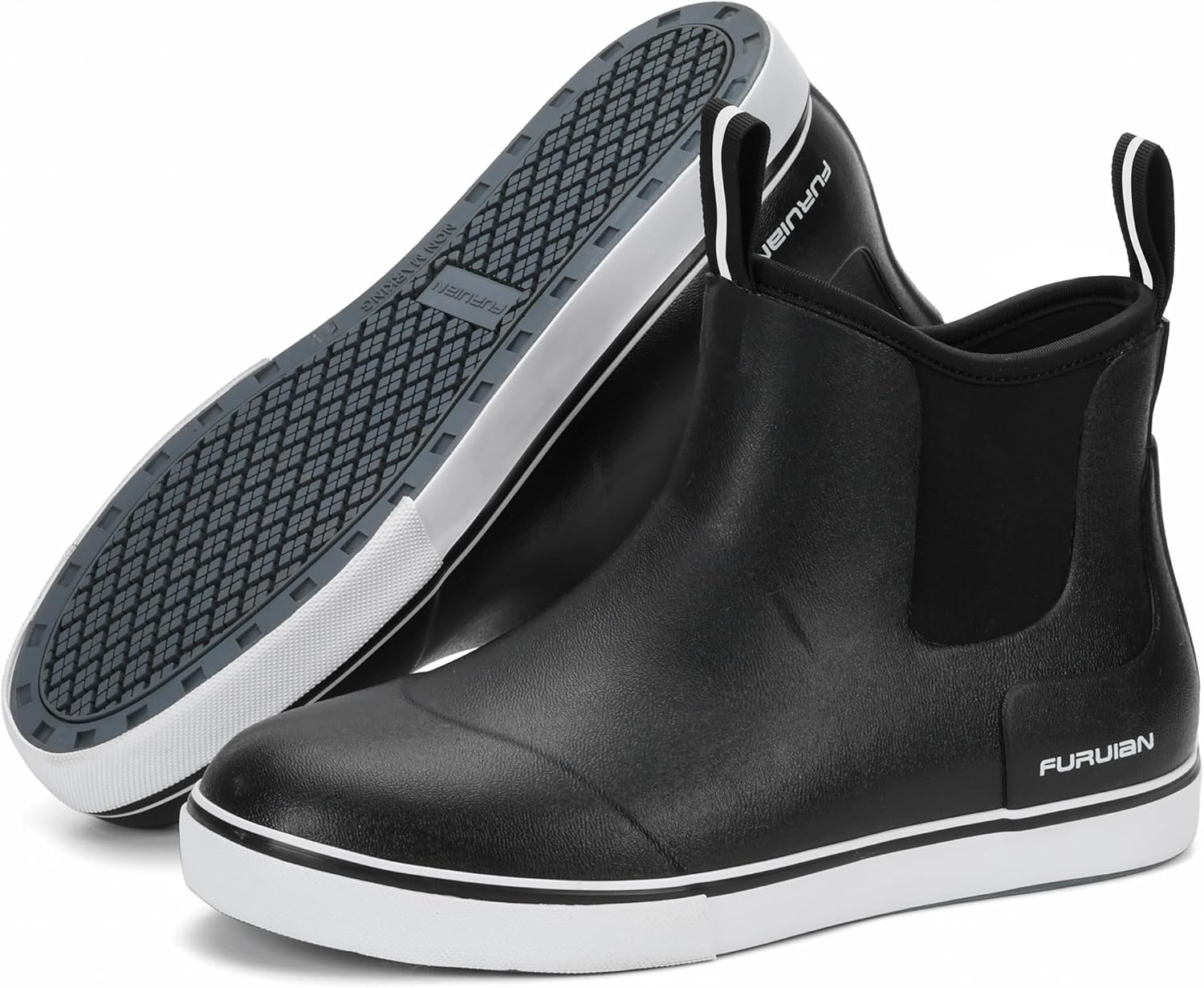 Women'S Deck Boots Ankle Rain Boots Fishing Boots Rubber Waterproof Garden Boots Slip-Resistant Outdoor Work Shoes