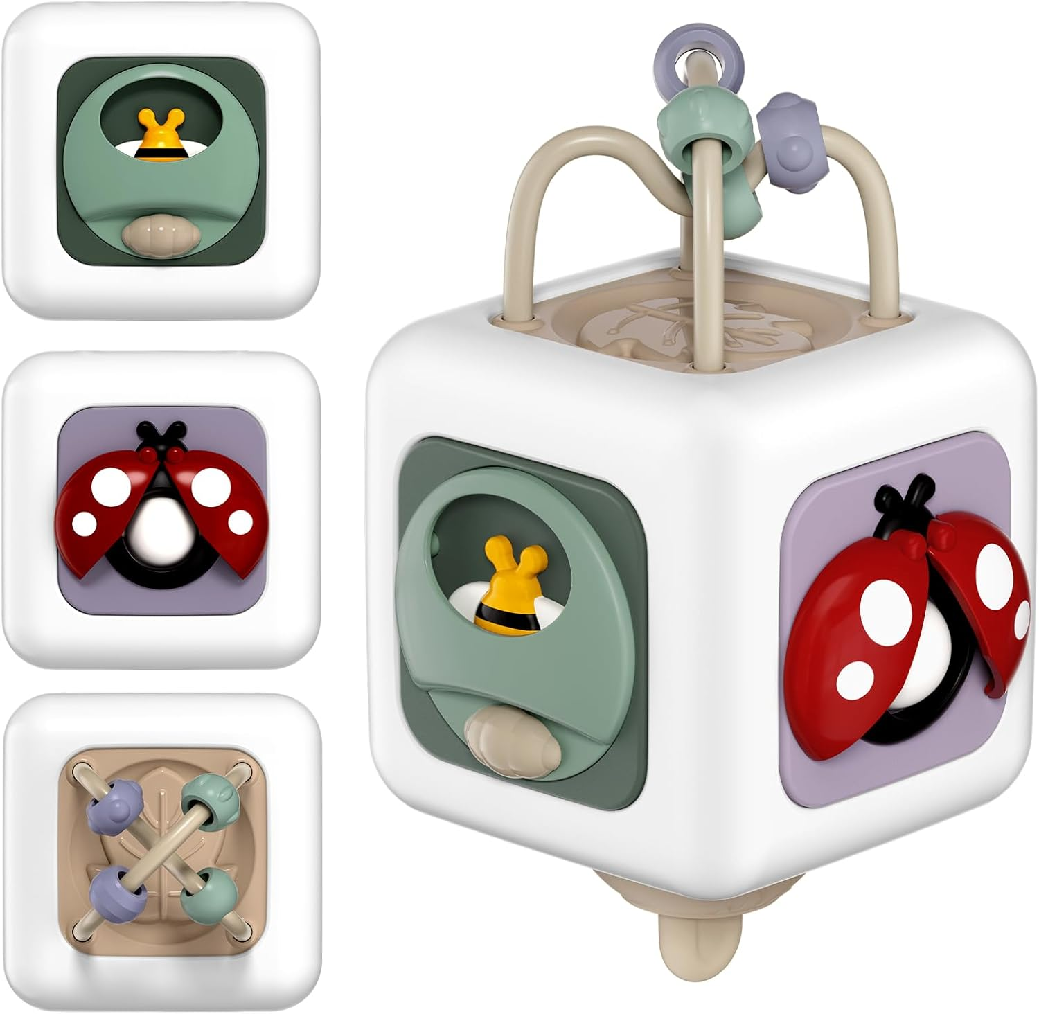 Montessori Busy Cube for Babies Toddlers, Sensory Travel Toys 6-12-18 Months for Plane, Baby & Toddler Learning & Education Toys for 1 2 Year Old Boy Girl Gifts, Newborn Baby Gifts image number 5