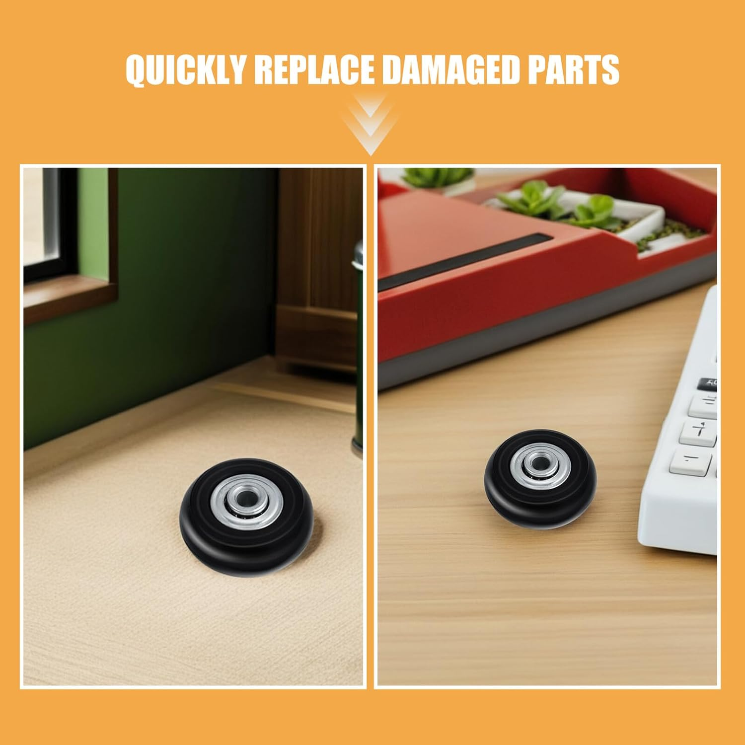 HANABASS Luggage Caster Silent Swivel Replacement Wheels for Suitcase Travel Spare Parts Repair Kit Compatible Luggage Suitcase Wheels Assembly image number 4