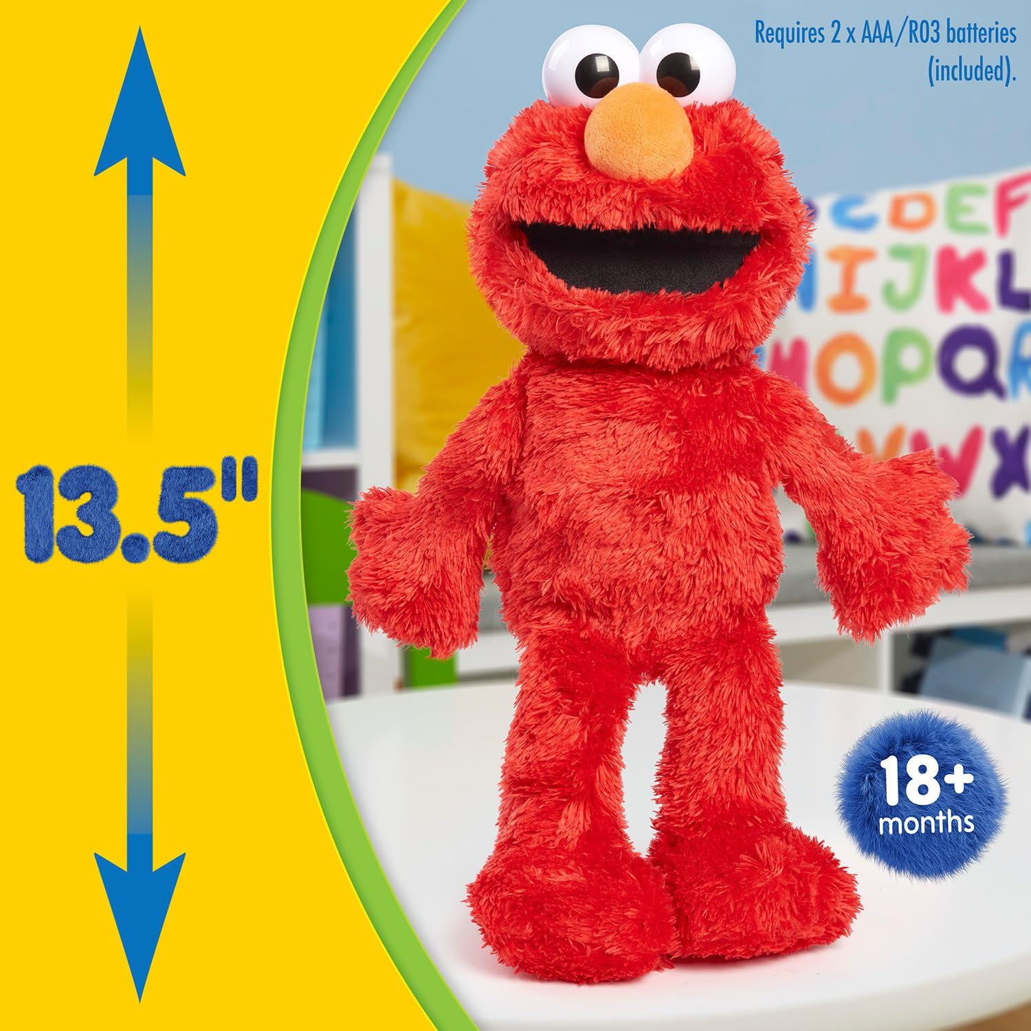 Sesame Street Tickle Me Elmo Animated Plush, 18 Months+, Interactive Educational Toy, 35Cm Height, Requires 2 AAA Batteries image number 4