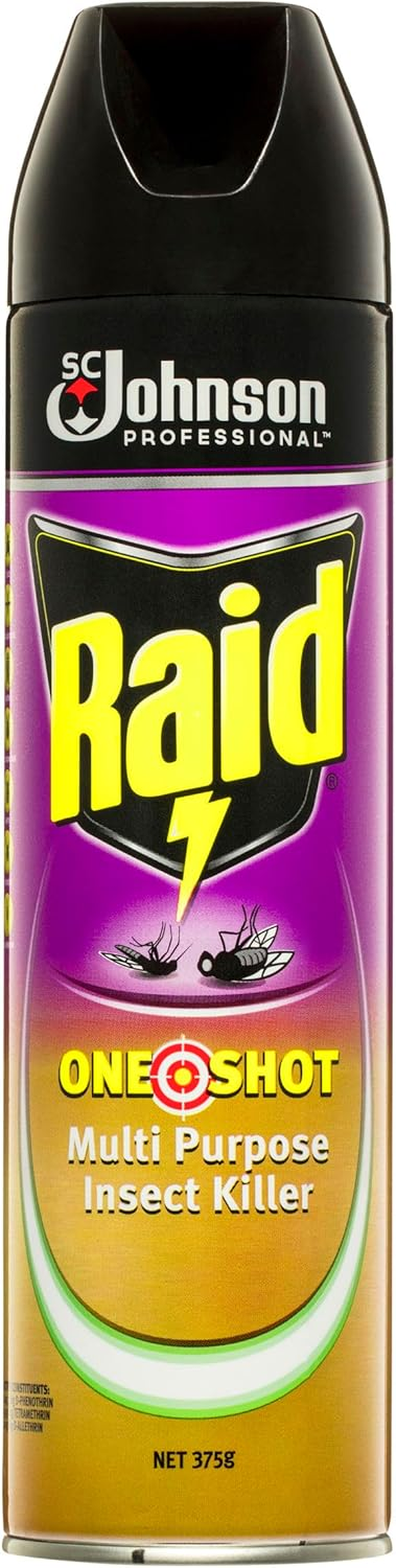 Raid One Shot Multi Purpose Insect Killer Citrus 375G for Flies, Mosquitoes, Moths, Cockroaches, Ants, Spiders and Silverfish image number 4
