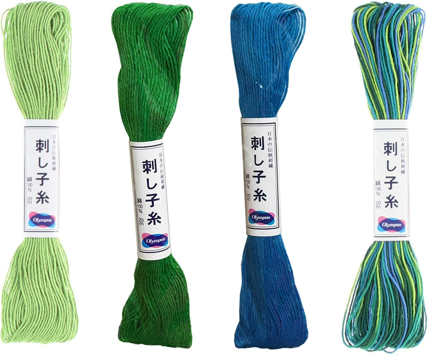 Olympus Sashiko Thread 20M Skein Color Bundles (Traditional: 52-01-10-18)
