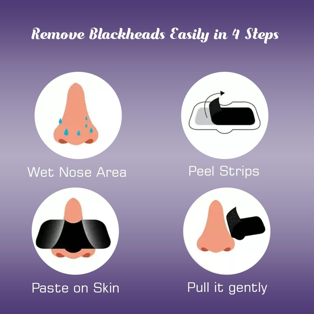 Aayuleubeda Badi Care Abc - Charcoal Nose Strips for Blackhead Remover & Pore Cleanser (6 Strips) image number 1