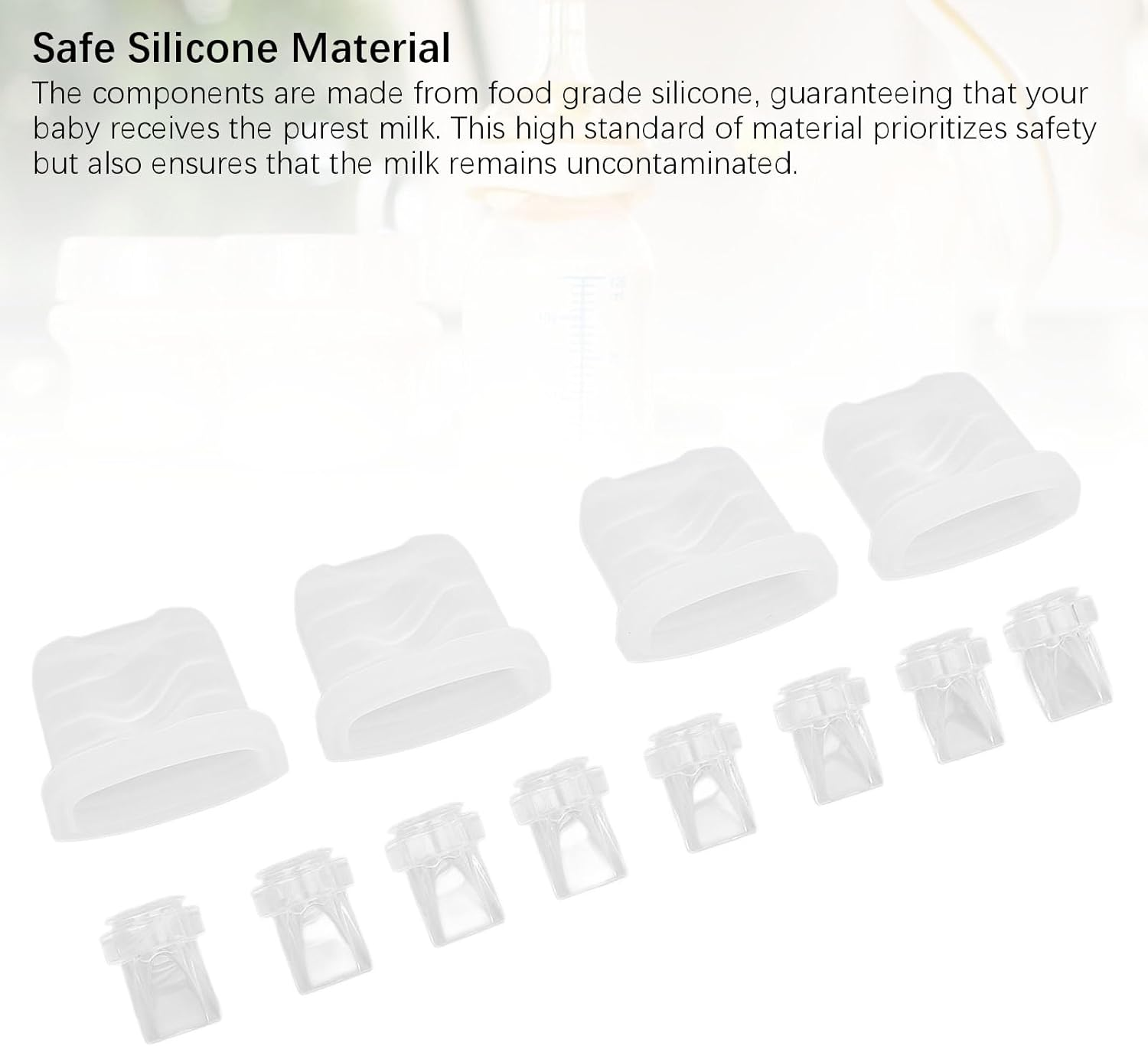 8Pcs Duckbill Valves and 4Pcs Silicone Diaphragm Compatible with S32, Replacement Pump Parts for S32 Breast Pump Parts