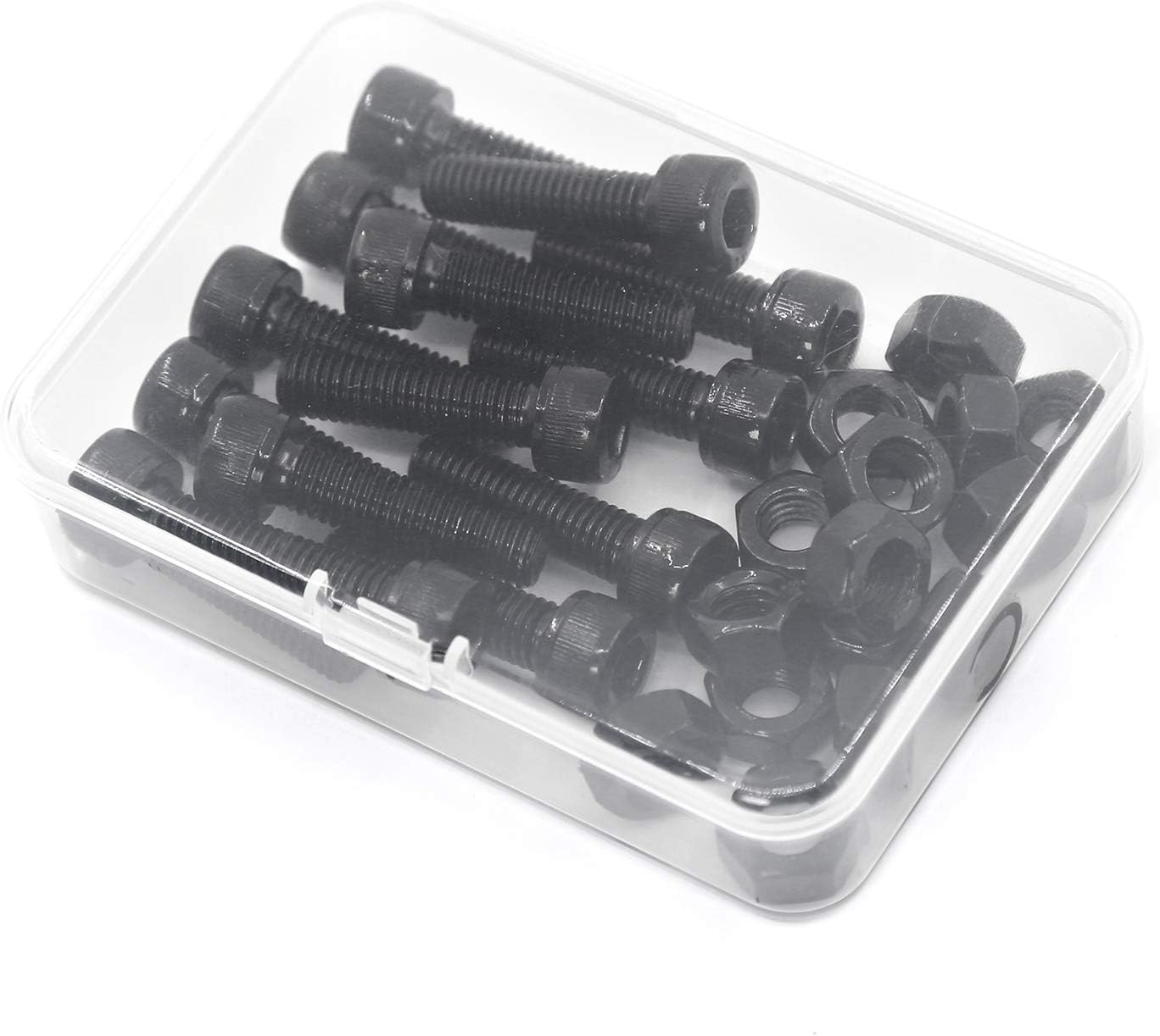 (15 Sets) M8 X 30Mm Bolts and Nuts Set Socket Head Cap Screws 12.9 Grade Alloy Steel Black Full Thread image number 1